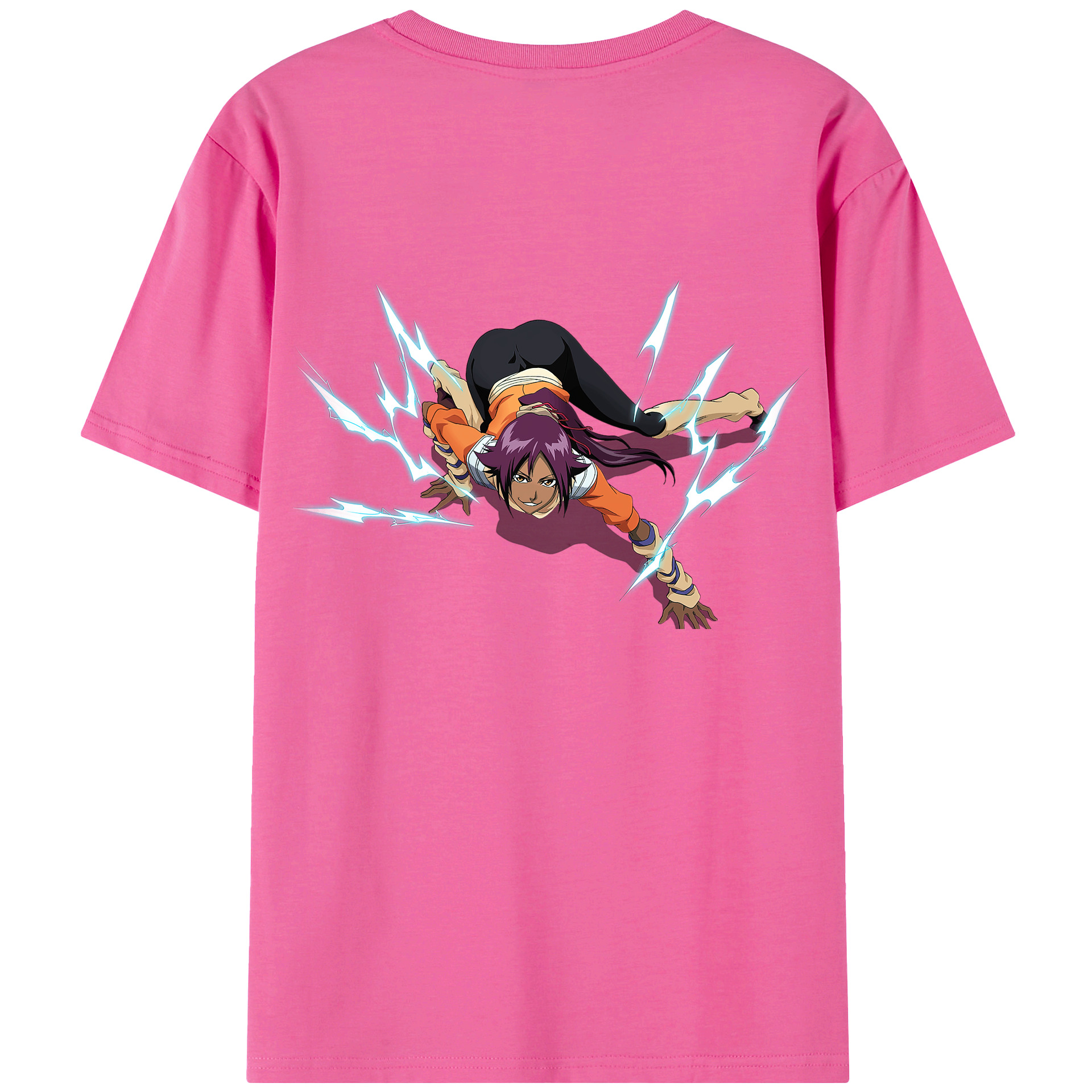 （画像用） ブリーチ 四楓院 夜一（しほういん よるいち） BLEACH Shihouin Yoruichi レディース半袖Tシャツ(バックプリント)
